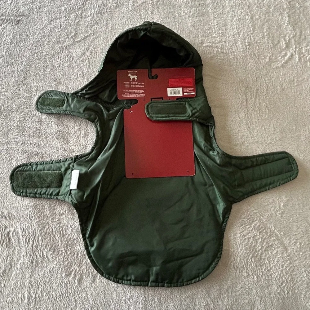 Wondershop Target Pet Puffer Vest Medium Hunter Green Hooded Dog Jacket New